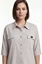 Women's Stone Seasonal Elastic Waist Double Pocket Buttoned Shirt-Pants Set with Accessories - 3