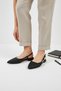 Straw Pointed Toe Women's Ballerina Shoes with Belt Detail, Short Heeled, Stylish Casual Shoes - 6