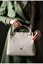 Women's Gray Hand and Shoulder Bag Suitable for Daily Combinations 6011Mh