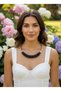 Black Knitted Detailed Gold Hoop Choker Necklace – Stylish Evening Dress & Event Accessory, Modern Women's Neck Chain Necklace - 7