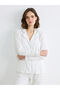 M&B Collection Ekru Shirt Collar Floral Women's Pajama Set