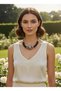 Black Gold Ball Detailed Modern Necklace – Stylish Evening Dress & Event Women's Designer Choker Necklace - 5
