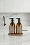 Set of 2 Amber Soap Dispensers with Wooden Stands 500 ml - Kitchen Detergent Dispenser and Liquid Soap Dispenser - 500Hdccoval - 7