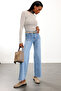 Blue Pocket Detailed Palazzo Jeans
