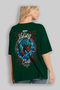 Jörmungandr Back Printed Green Oversize T-Shirt Men Women Cotton Crew Neck T-Shirt - 4