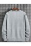 Silly Goose Printed Crewneck Solid Gray Sweatshirt - 2
