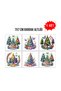 Colorful New Year's 7X7 – Set of 6 Decorative Square Design - 2