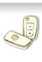 Luxury Nissan Qashqai, Juke, Micra 2 Button Nano Key Case Cover White Gold Color 1St Quality - 3
