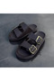 Men's Double Buckle Lightweight Soft Sole Beach Pool Casual Slippers - 2