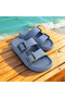 Men's Double Buckle Lightweight Soft Sole Beach Pool Casual Slippers