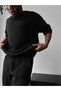 Men's Half Oversize Knitwear Shorts T-Shirt Set Striped Knitted Crew Neck Summer Top and Bottom Set