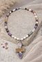 "Royal Whisper" Amethyst & Real Freshwater Pearl Special Design Necklace with Agate and Jasper Natural Stones - 5