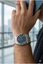 Roman Numeral Men's Wristwatch |   41mm, Steel Band, Navy Blue Dial, Day Date Design - 5