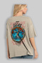 Yggdrasil Back Printed Beige Oversize T-Shirt Men Women Cotton Crew Neck T-Shirt - 3