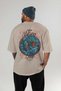 Jörmungandr Back Printed Beige Oversize T-Shirt Men Women Cotton Crew Neck T-Shirt - 4
