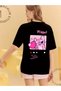 Unisex Stitch and Angel Back Printed Lover Couple Combination Design Oversize T-Shirt Set of 2 - 2