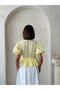Front Tie Embroidered Voile Blouse - Yellow |   D2820 - 5