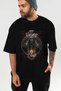 Odin 3 Front Printed Black Oversize T-Shirt Men Women Cotton Crew Neck T-Shirt - 7