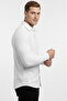 White Slim Fit Knitted Fabric Lycra Men's Shirt – Breathable, Flexible, and Modern Design 2602604 - 5