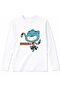 Long-Sleeved Single Gumball Character Printed Cotton T-Shirt