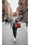 Vegan Leather Large Size Shoulder Bag with Belt Detail - 3