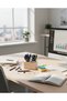 Wooden Desktop Organizer Double Slot Pen Holder Gray - 2