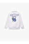 Printed Polo Collar Zippered Bomber Jacket with Raised Long Sleeves - 2