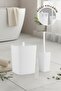 Sapphire Adhesive Toilet Brush Holder and Trash Can Set White 2-Piece Bathroom Set - 5