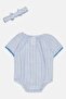 Toddlers Girl 2 Pieces Stripe Short Sleeve Bodysuit With Headband, Multicolor - 3