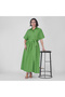 Green Cotton Poplin Shirt Dress - 6