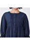 Dark Blue Cotton Poplin Tiered Midi Shirt Dress - 6