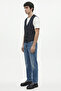 V-Neck Wool Knitwear Vest with Pockets - Navy Blue - 3