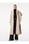 Long Sleeve Buttoned Pocketed Double-Breasted Shawl Collar Cashmere Coat