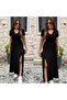 Women's Short Sleeve V-Neck Viscose Maxi Dress - 2