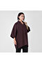 Dark Plum Cotton Poplin Shirt with Bell Sleeves - 5