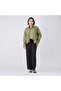 Green Cotton Poplin Asymmetric Shirt - 3