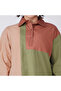Brown & Beige Cotton Poplin Color Block Shirt - 6