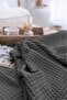 بطانية مزدوجة من القطن 100% - مقاس 210 × 230 سم - نسيج وافل