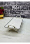 Pisa Metal 4-Legged with Handle, Silver Detailed Porcelain 33*15cm - 3