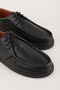 Men's Genuine Leather Casual Derby Shoes (Moc-Toe) Cz.102 Black - 4