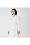 White Cotton Poplin Shirt with Blue Floral Embroidery