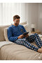 Men's Crew Neck Fleece Pajamas Tracksuit Set - 3
