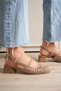 Mink Women's Sandals Ballerina Short Thick Heeled Knitted Shoes - 6