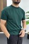 Men's Crew Neck Patterned T-Shirt Green Edw454 - 2