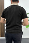 Men's Collar Detailed T-Shirt Black Edw463 - 3