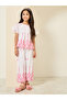 Girls White Cotton Embroidered Top and Pants Set