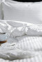 Single Cotton - Satin 210 Tc (83 Thread) Striped Duvet Cover Set White
