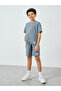 Boys Ribbed Knit T-Shirt and Shorts Set