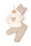 Baby Girl 100% Cotton Leopard Patterned Embroidered Hat, Self-Gloved 3-Piece Bodysuit Set