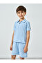 Boys Blue Cotton Polo and Shorts Set - 2